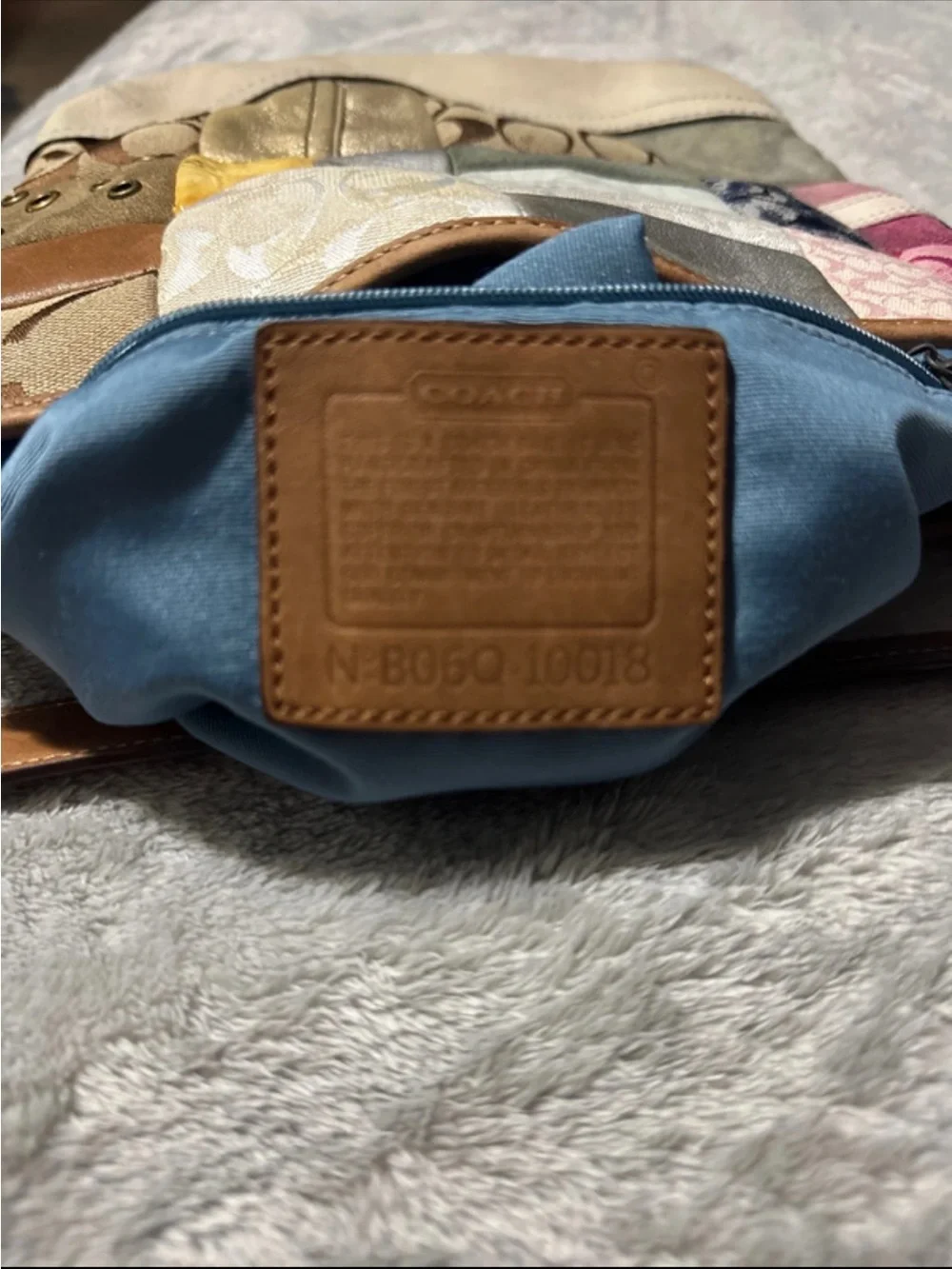 Coach Patchwork Shoulder Bag in Multi and Tan
